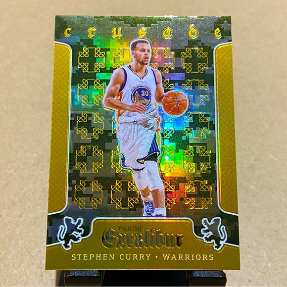 2015-16 PANINI EXCALIBUR Stephen Curry Crusade Gold Camo Basketball Card #32 - Picture 1 of 3